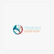 Clean elegant circle shaped abstract geometric icon Universal for any