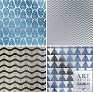Art Deco seamless vintage wallpaper pattern N134