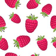 Seamless pattern of raspberries N2