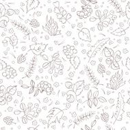 wild berries and leaves seamless pattern colorful vector background N2