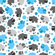 Seamless pattern with cute lambs N2