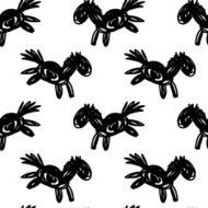 Seamless vector black and white pattern N2