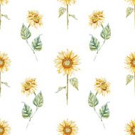 Watercolor sunflower pattern N2