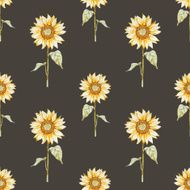 Watercolor sunflower pattern N3