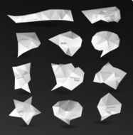Abstract modern polygonal bubble label website N4
