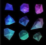 Abstract modern polygonal bubble label website N11
