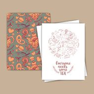 Tea party vector template set N2