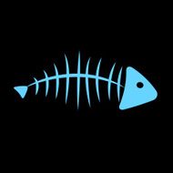 Fish Bone Background Vector Illustration