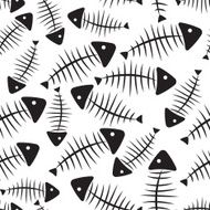 Fish Bone Seamless Pattern Background Vector Illustration N4