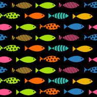 Mult Fish Seamless Pattern Background Vector Illustration