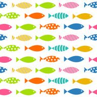 Mult Fish Seamless Pattern Background Vector Illustration N2