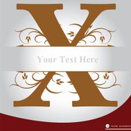 Vector of Letter X in the old vintage style