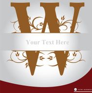 Vector of Letter W in the old vintage style
