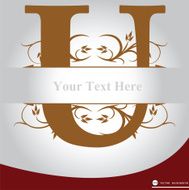 Vector of Letter U in the old vintage style