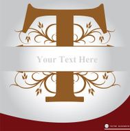 Vector of Letter T in the old vintage style