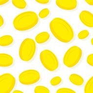Gold coins seamless pattern Vector background money and wealth