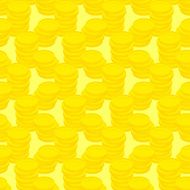 Pile gold coins seamless pattern money Vector background