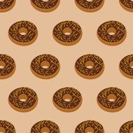 Chocolate Donuts seamless pattern Desserts food Sweets vector