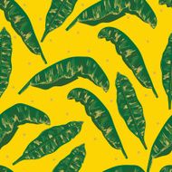 Tropical banana leaves seamless pattern N2