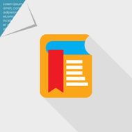 Icon of book with red bookmark