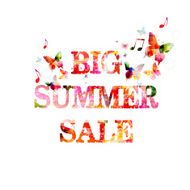 Colorful vector big summer sale background with butterflies