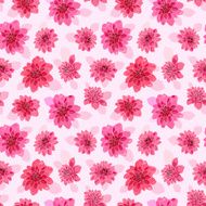 Seamless floral pattern with pink dahlias and leafs N3