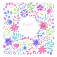 Vector Watercolor floral background