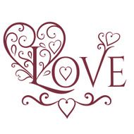 Love you with floral ornament N2