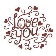 Love you with floral ornament N3