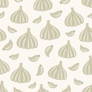 Seamless pattern with garlic