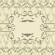 Vintage invitation card with calligraphic frame