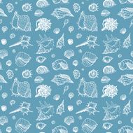 Seamless pattern of Sea shells N17