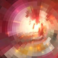 Abstract red shining circle tunnel background
