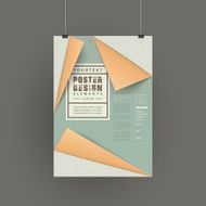 elegant paper folded style poster design