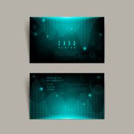 abstract wave element business card design