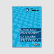 Blue business design with headline and pattern background