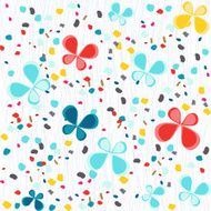 Seamless pattern with butterflys and colorful petals