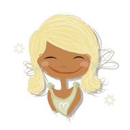 Cute Girl Smiling Sketch For Your Design N63