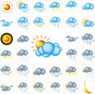 Colorful Glossy Weather Icons - Vector Illustration N2