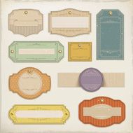retro elegant labels collection set