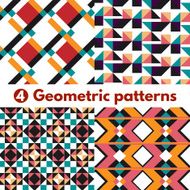 4 Geometric patterns ornament background