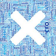 X Sign on Business and Finance Word Cloud N2