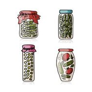 Bank of pickled vegetables sketch for your design