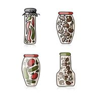 Bank of pickled vegetables sketch for your design N2