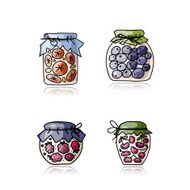 Jar with jam sketch for your design
