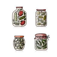 Bank of pickled vegetables sketch for your design N4