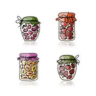 Jar with jam sketch for your design N2