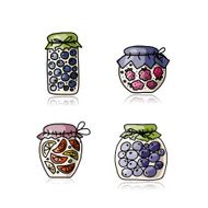 Jar with jam sketch for your design N3