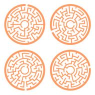 orange circular maze set N2