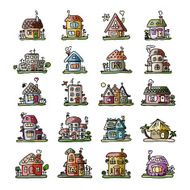 Set of houses sketch for your design N7